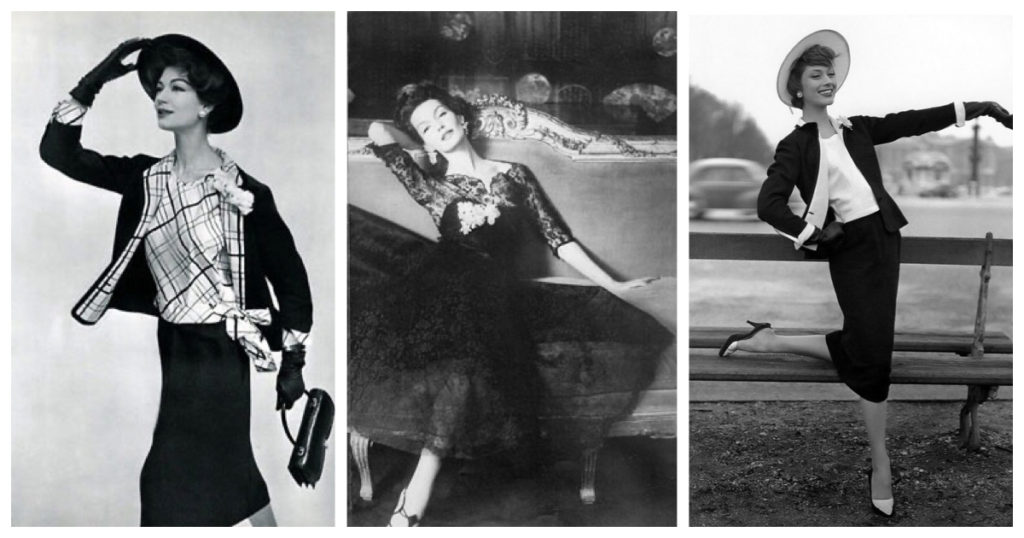 Модели в нарядах Chanel 1950-е г.